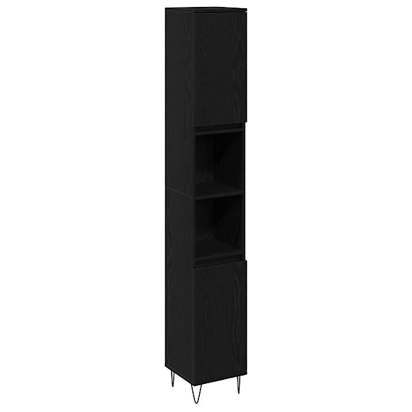 vidaXL Badezimmer-Set Badschrank Schwarz Eiche 30x30x190 günstig online kaufen