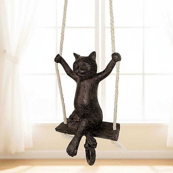 Hängende Figur Katze auf Schaukel Katzenfigur Dekofigur zum Aufhängen Schwa günstig online kaufen