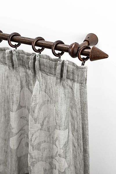 GARESA Gardinenstange "Evi" 1-läufig Wunschmaßlänge Vorhanggarnitur Holz, v günstig online kaufen