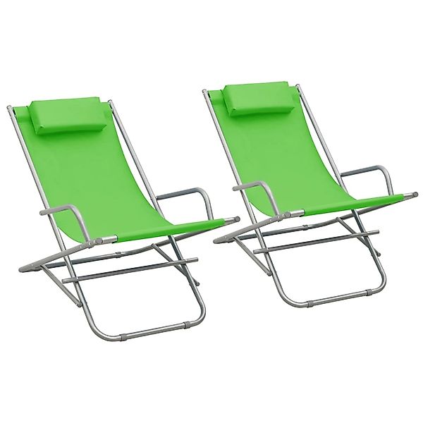 vidaXL Schaukelstühle 2 Stk. Stahl Grün günstig online kaufen