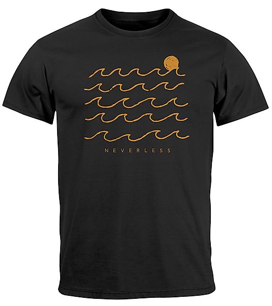 Neverless Print-Shirt Herren T-Shirt Frontprint Wellen günstig online kaufen