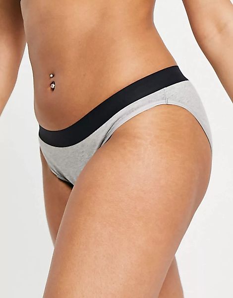 Thinx – Period Proof – Bikinihose aus Bio-Baumwollmix in Grau günstig online kaufen