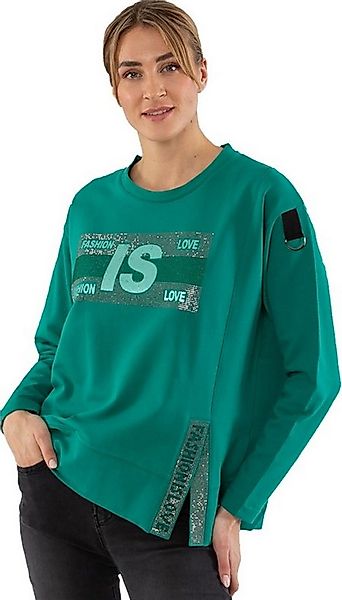 Estefania for woman Rundhalspullover 193-7116, "Fashion is love" mit Strass günstig online kaufen