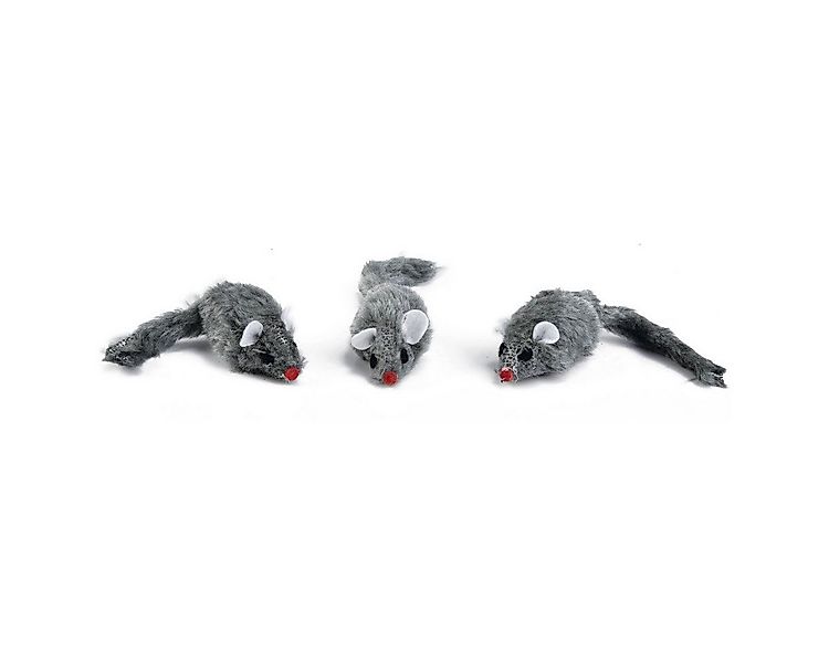 Beeztees Tierkuscheltier Katzenspielzeug Maus grau - 3 Stück günstig online kaufen