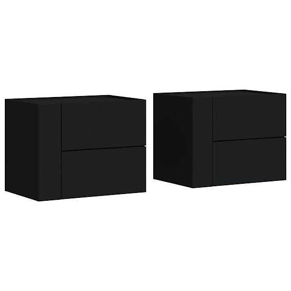 vidaXL Nachttisch Wand-Nachttische 2 Stk. Schwarz günstig online kaufen