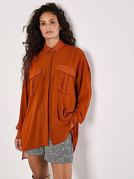 Apricot Hemdbluse Oversized Bluse, mit Taschen günstig online kaufen