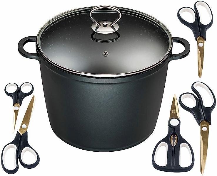 KING Suppentopf Aluminiumguss Set, 7 Stk. tlg. Kochtopf 7LØ24cm +Glasdeckel günstig online kaufen