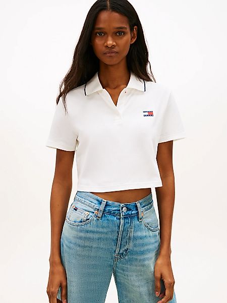 Tommy Jeans Poloshirt "TJW CRP BADGE SHORT SLEEVE POLO" mit verkürztem Schn günstig online kaufen