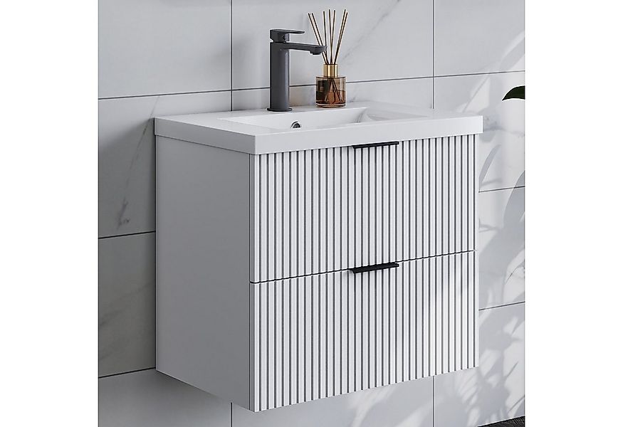 duschspa Waschtisch Waschbecken mit Unterschrank Badmöbel Set Hängeschrank, günstig online kaufen