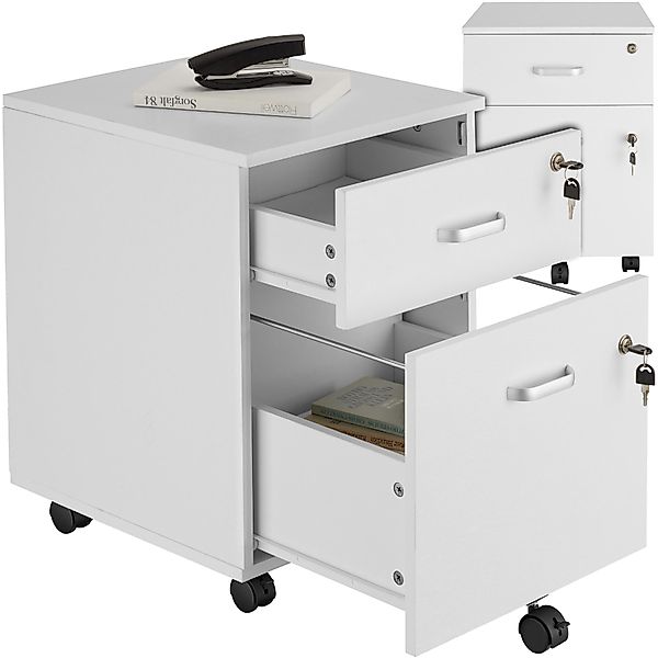 tectake Rollcontainer Rollschrank Vagur, 2 abschließbare günstig online kaufen