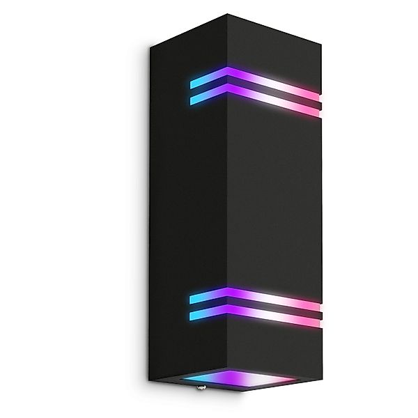 SSC-LUXon JOVO-L Smarte Außenwandleuchte Schwarz IP44 inkl. 2x RGB GU10 WLA günstig online kaufen