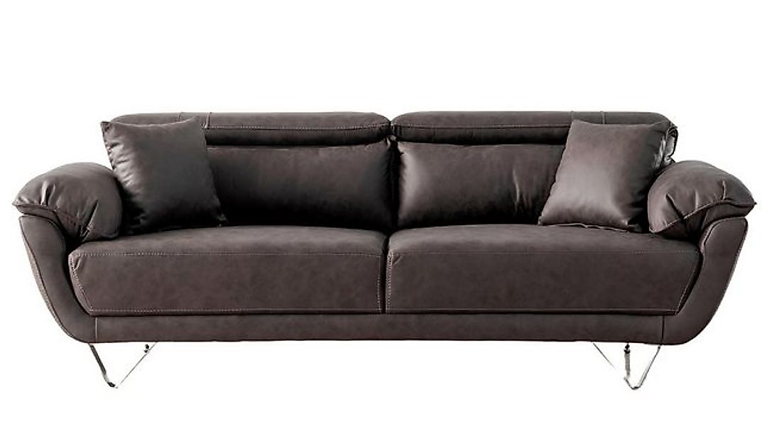 JVmoebel 3-Sitzer Modernes 3-Sitzer-Sofa in Dunkelgrau mit Metallbeinen für günstig online kaufen