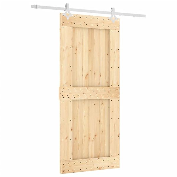 vidaXL Schiebetür mit Beschlag 90x210 cm Massivholz Kiefer 3203168 günstig online kaufen