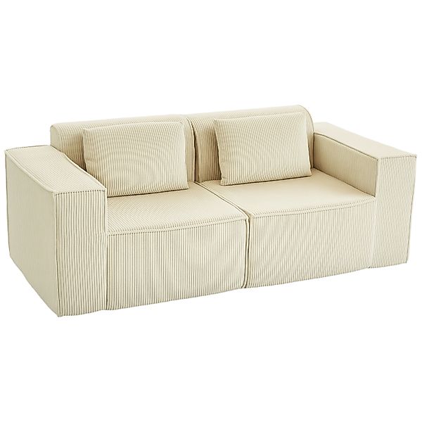 HOMCOM 3-Sitzer Sofa, 202 cm Cloud-Couch ohne Gestell Loungesofa mit 2 Lend günstig online kaufen