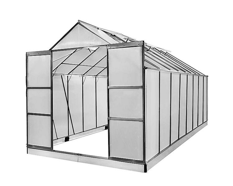 BRAST Gewächshaus ALU mit Fundament rostfrei 490x250x235cm TÜV geprüft, BxT günstig online kaufen