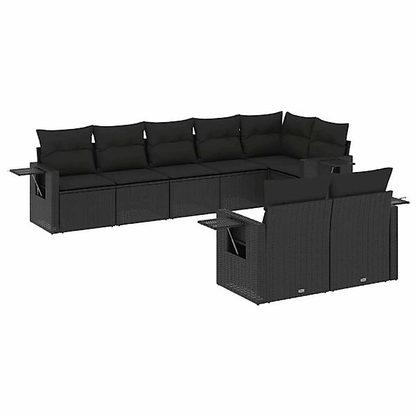 vidaXL 8-tlg Garten-Sofagarnitur mit Kissen Schwarz Poly Rattan Modell 229 günstig online kaufen