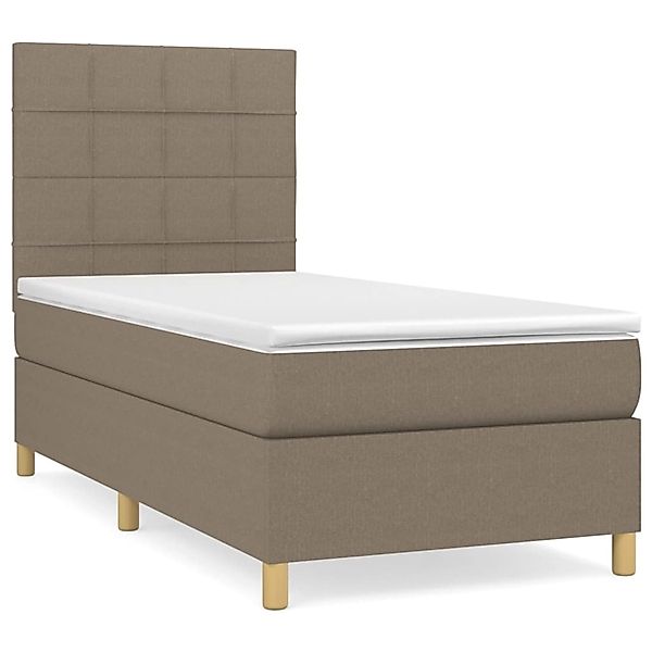 vidaXL Boxspringbett mit Matratze Taupe 90x190 cm Stoff 3142301 günstig online kaufen