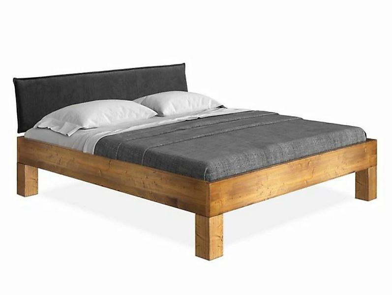Moebel-Eins Massivholzbett, CURBY 4-Fuß-Bett mit Polster-Kopfteil, Material günstig online kaufen