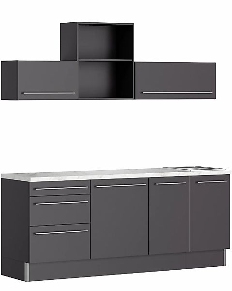 KOCHSTATION Küche "KS-Bern2", Breite 210 cm, wahlweise mit E-Geräten, mit R günstig online kaufen