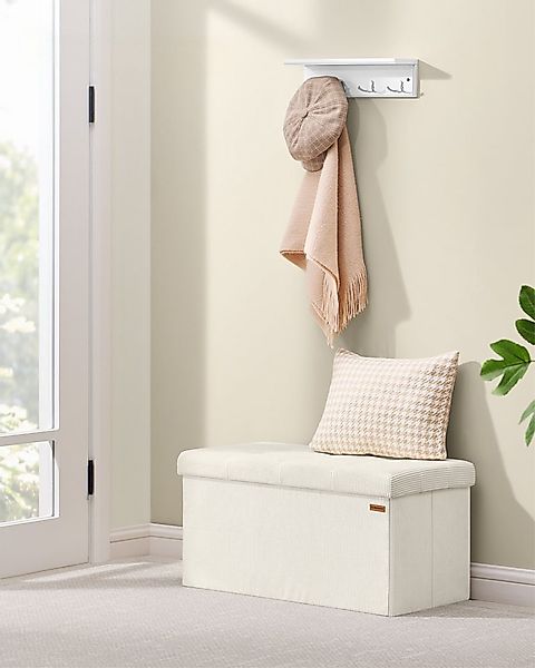 SONGMICS Sitzbank, mit Stauraum, klappbare, 38 x 76 x 38 cm Fußbank, Bettba günstig online kaufen