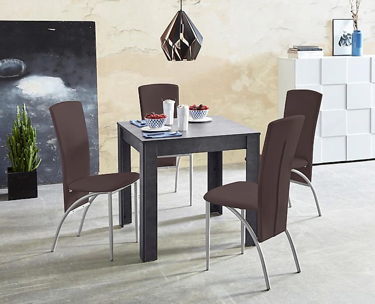 OTTO home Essgruppe Set, Tischbreite 80 cm in schieferfarben, 5tlg. Essgrup günstig online kaufen