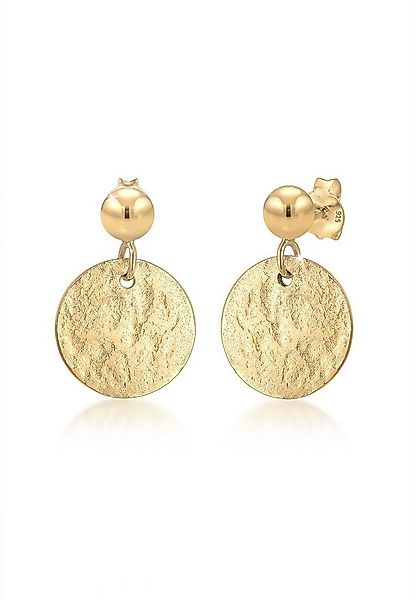 Elli Paar Ohrhänger Ohrhänger Plättchen Gehämmert Matt 925er Silber, Geo günstig online kaufen