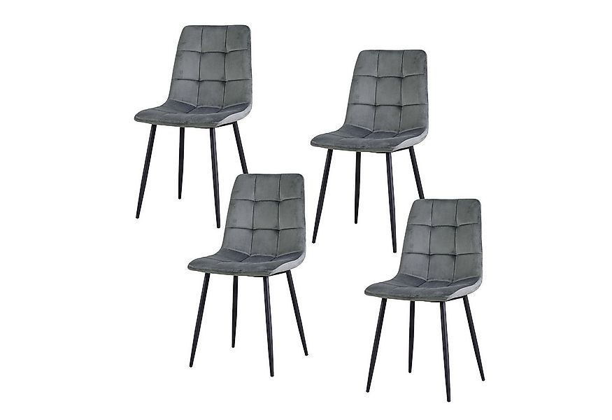 HTI-Living Esszimmerstuhl Stuhl Mesa Velvet Grau (Set, 4 St), Esszimmerstuh günstig online kaufen