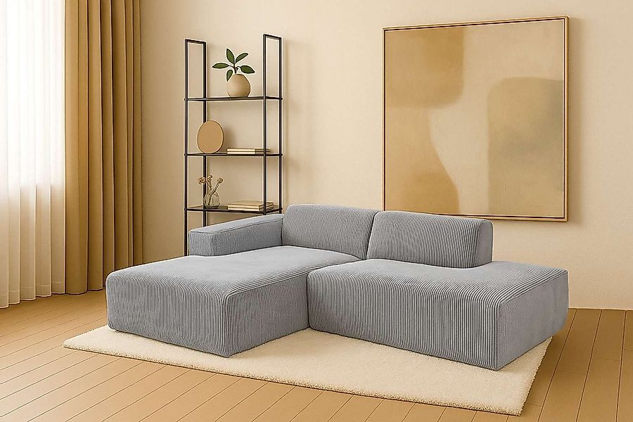 Home affaire Ecksofa "Noord mit Kedernaht, Breite 227 cm, L-Form" Cord, Str günstig online kaufen
