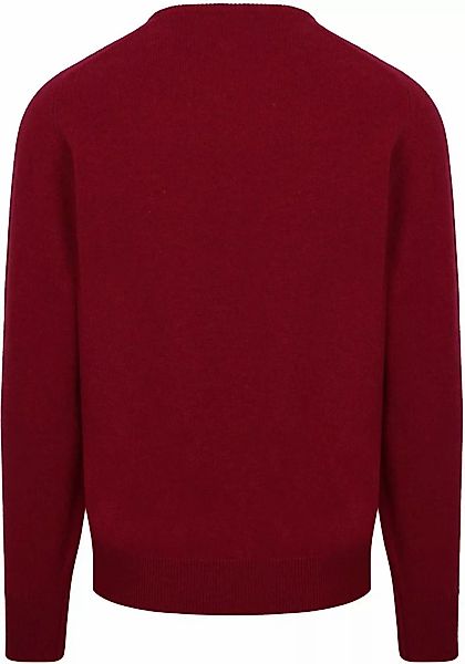 William Lockie V-Auschnitt Pullover Lambswool Bordeaux - Größe M günstig online kaufen