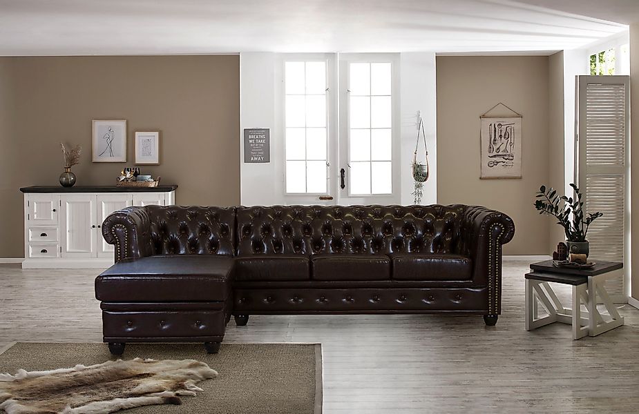 Home affaire Chesterfield-Sofa Rysum L-Form, Chesterfield-Optik günstig online kaufen