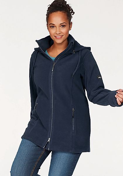 Polarino Fleecejacke, mit Kapuze, für kalte Tage, aus Fleece, sportlicher S günstig online kaufen