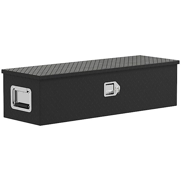 HOMCOM Aufbewahrungskiste Aluminium Schwarz 99L x 33B x 25,4H cm günstig online kaufen