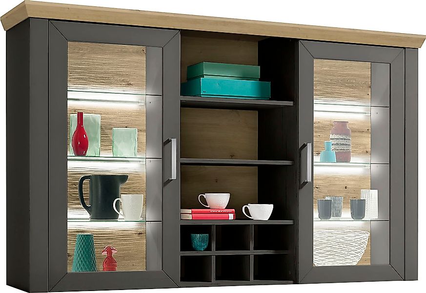 set one by Musterring Aufsatzschrank »York«, Typ 24, Glastüren und Flaschen günstig online kaufen
