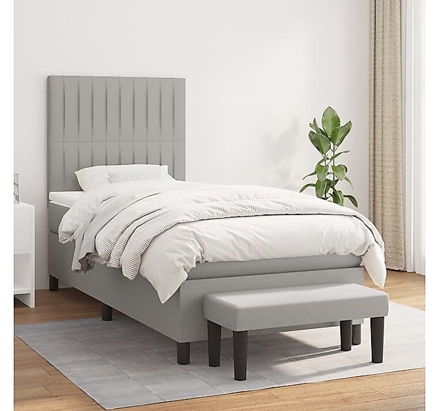 vidaXL Boxspringbett Boxspringbett mit Matratze und Fusshocker Stoff (100x günstig online kaufen
