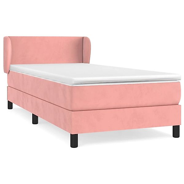 vidaXL Boxspringbett mit Matratze Rosa 90x190 cm Samt1537123 günstig online kaufen