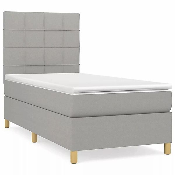 vidaXL Boxspringbett mit Matratze Hellgrau 90x190 cm Stoff1378602 günstig online kaufen