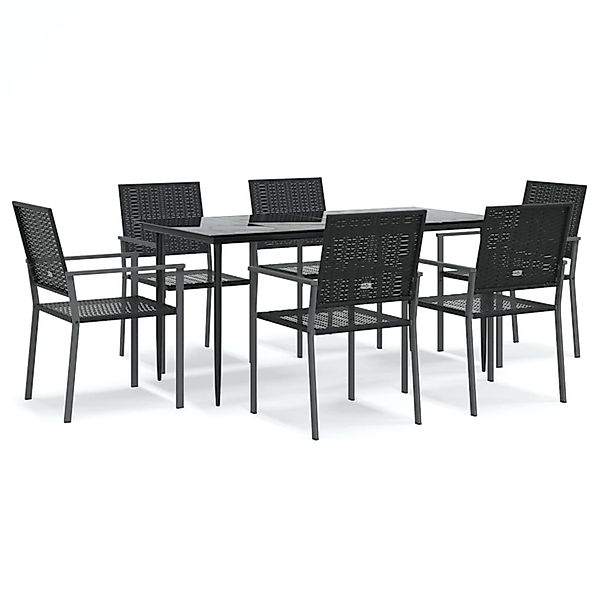 vidaXL 7-Tlg Garten-Essgruppe Poly Rattan und Stahl 3187012 günstig online kaufen