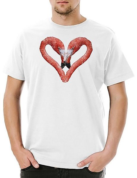 Urban Backwoods Print-Shirt Flamingo Heart I Herren T-Shirt Herz Love Liebe günstig online kaufen
