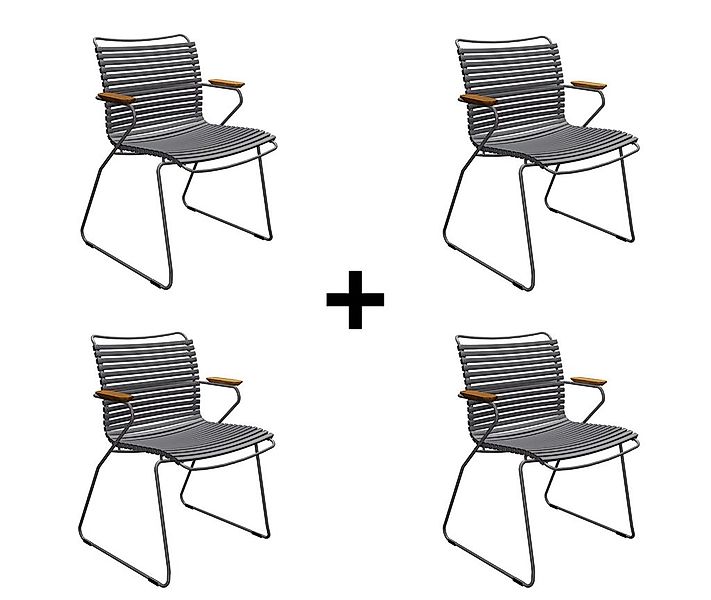 Click Set Stühle 4tlg. dunkelgrau günstig online kaufen