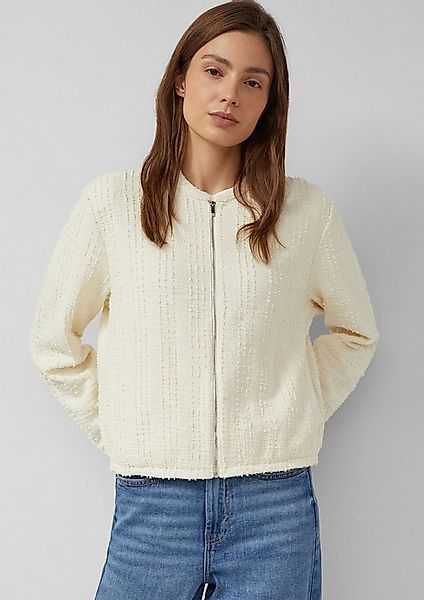 s.Oliver Sweatjacke Sweatshirt Jacke Strukturierte Sweatshirt-Jacke mit Tas günstig online kaufen