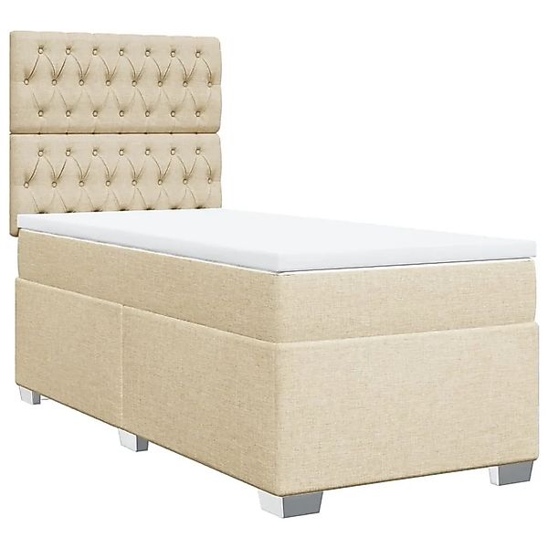 vidaXL Boxspringbett mit Matratze Creme 90x190 cm Stoff 3292655 günstig online kaufen