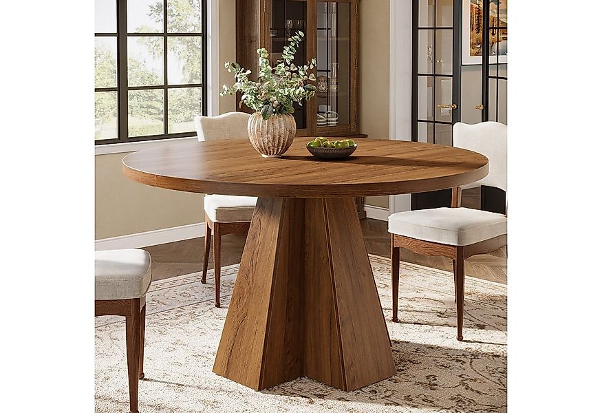 Tribesigns Esstisch runder Küchentisch mit Sockel, für 4 Personen, platzspa günstig online kaufen