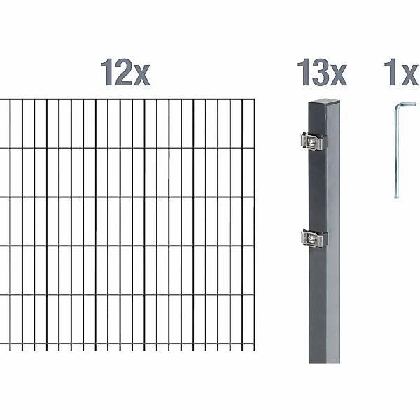 Alberts Doppelstabmattenzaun Grundset, (Set), Höhe: 80-160 günstig online kaufen