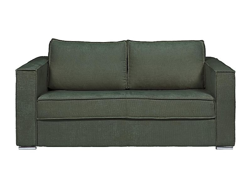 Schlafsofa mit Matratze 3-Sitzer - Chenille-Stoff - Grün - Liegefläche 140 günstig online kaufen