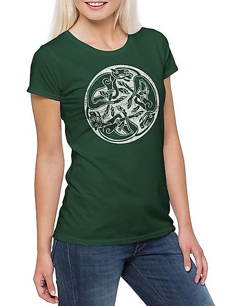 Urban Backwoods Print-Shirt Celtic Dogs Damen T-Shirt Kelten Keltischer Kre günstig online kaufen