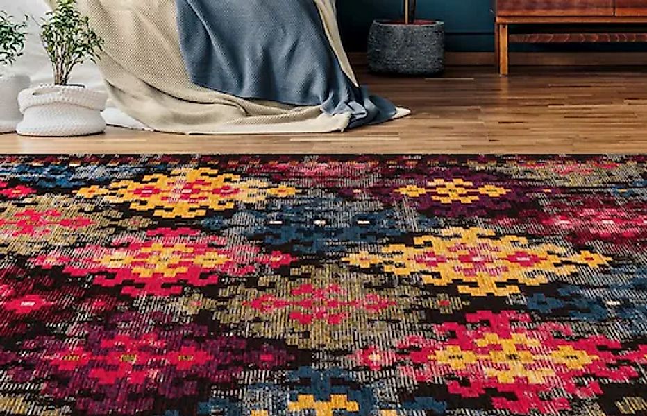 Padiro Teppich »Primavera 325«, rechteckig, 5 mm Höhe, Flachgewebe günstig online kaufen