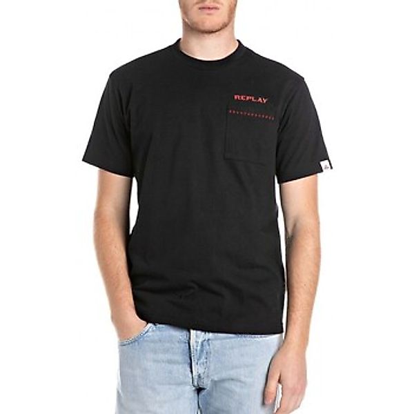 Replay  T-Shirts & Poloshirts T-Shirt mit Rundhalsausschnitt und Schriftzug günstig online kaufen