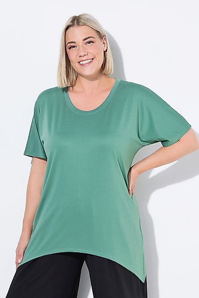 Ulla Popken T-Shirt Funktions-Shirt Zipfelsaum Rundhals günstig online kaufen