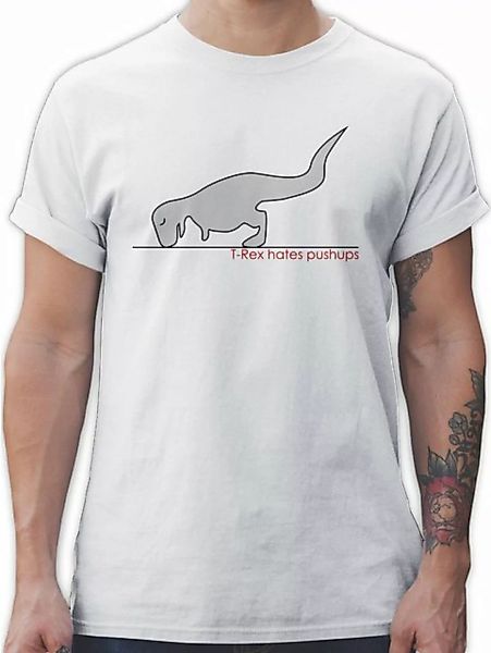 Shirtracer T-Shirt T-Rex hates Pushups Nerd Geschenke günstig online kaufen