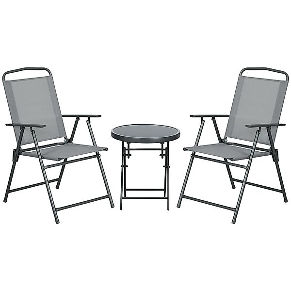 Outsunny Balkonset Sitzgruppe 3tlg., Klappbares Balkonmöbel-Set günstig online kaufen